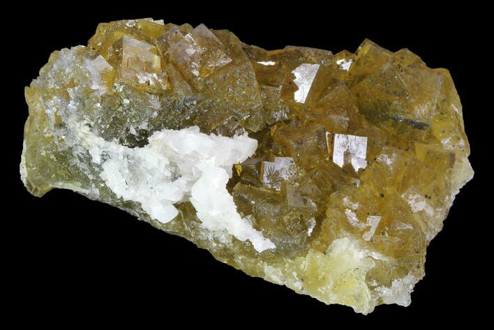 Yellow, Cubic Fluorite Crystal Cluster with Dolomite - Spain #98694